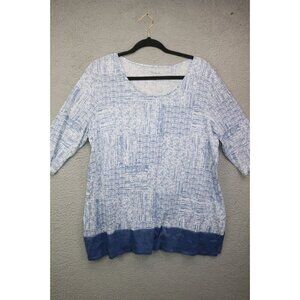 Pure Jill A-Line Print 1/2 Sleeve Tunic-Size Large/P